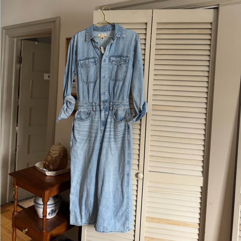 Madewell Light Blue Denim Jumpsuit Dress Size 6 Nwt